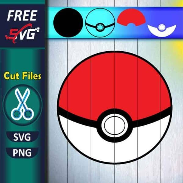 Pokeball SVG Free Pokemon Pokeball SVG For Cricut