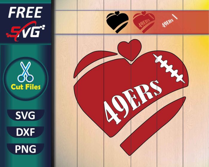 49ers Heart SVG Free