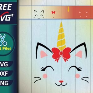 Caticorn with Bow SVG Free