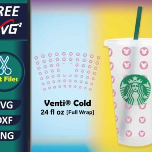 Mickey Starbucks cup full wrap SVG Free