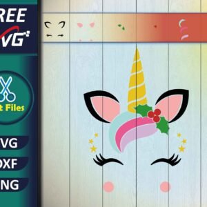 Unicorn Christmas SVG Free