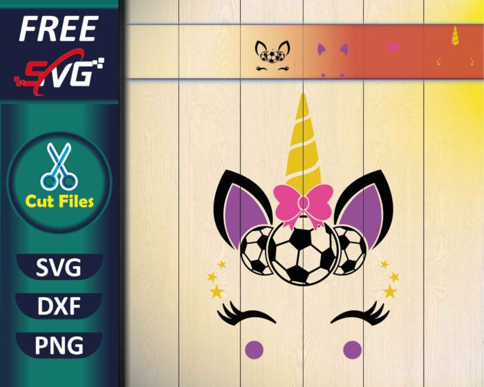 Unicorn Head Soccer SVG Free