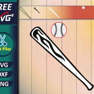 baseball bat and ball SVG Free