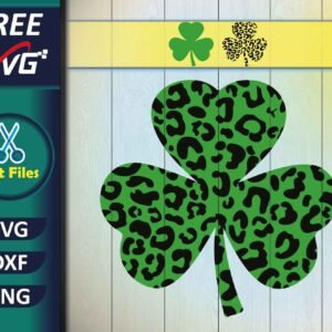 leopard print shamrock SVG Free