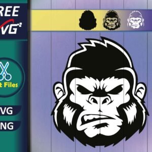 Angry Ape SVG Free, monkey face