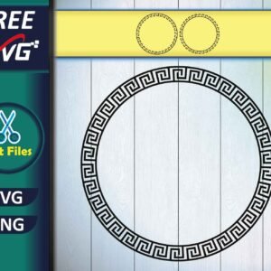 Circle Greek Key Frame SVG Free