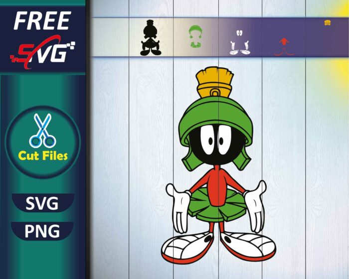 <strong>Marvin the Martian SVG Free.</strong> Free download PNG | SVG files for Cricut, Silhouette Cameo, or Brother Scan N Cut.