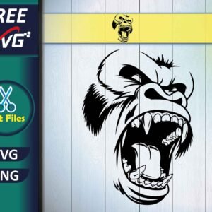 Angry Gorilla SVG Free, Ape Head