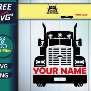 Semi Truck Svg Free | American Trucker Monogram SVG