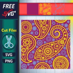 Paisley print pattern, parsley SVG Free for printing