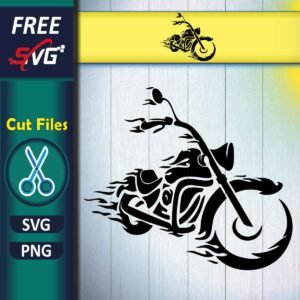 Motorcycle on Fire SVG Free
