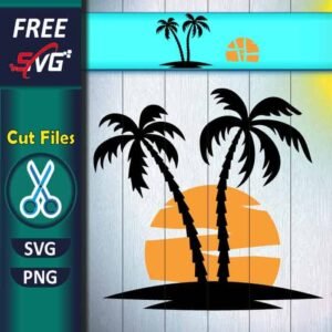 Sunset SVG, Palm Tree SVG Free