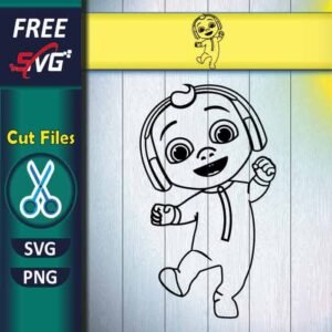 Cocomelon JJ outline SVG Free