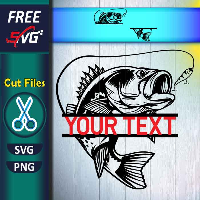 Fishing Svg free, Bass Fishing Monogram SVG