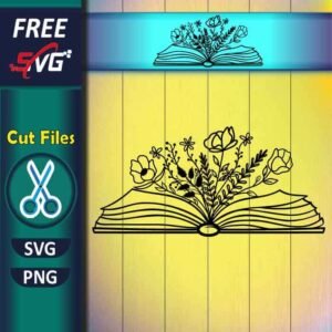 Floral Book SVG Free | Book with Flowers SVG for Cricut