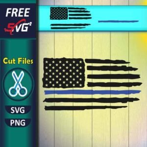 Back the blue flag SVG free | police blue line SVG, Tattered American flag SVG