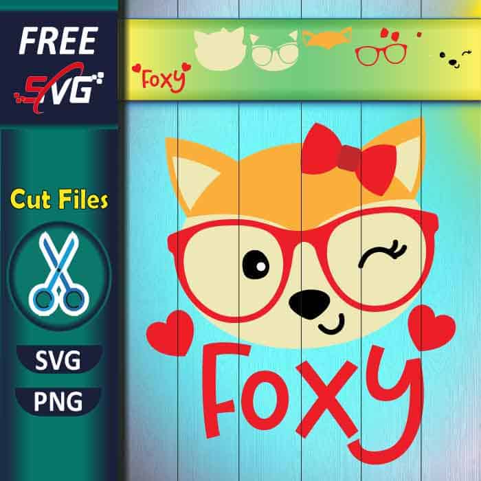 Foxy fox Valentine SVG free