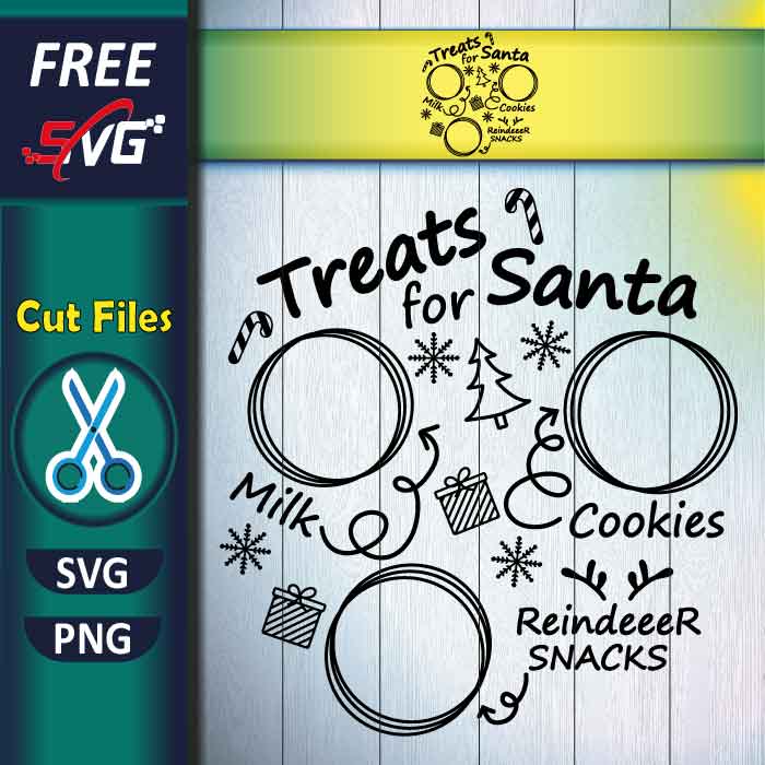 Treats for Santa SVG free, Santa Cookie Tray SVG free, Santa tray SVG free
