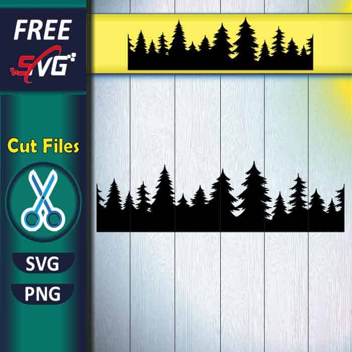 Forest trees SVG free, forest silhouette SVG