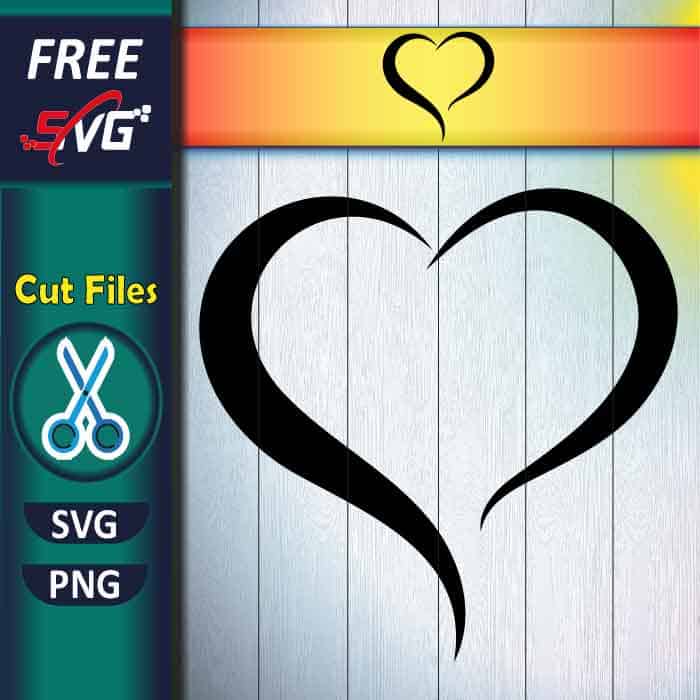 Open Heart SVG free, Heart SVG outline