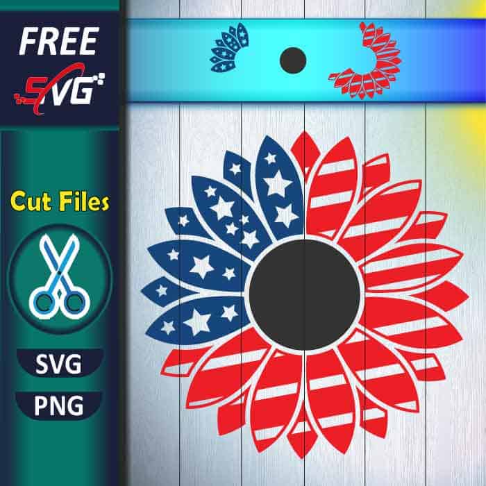 American flag sunflower SVG free, patriotic sunflower SVG