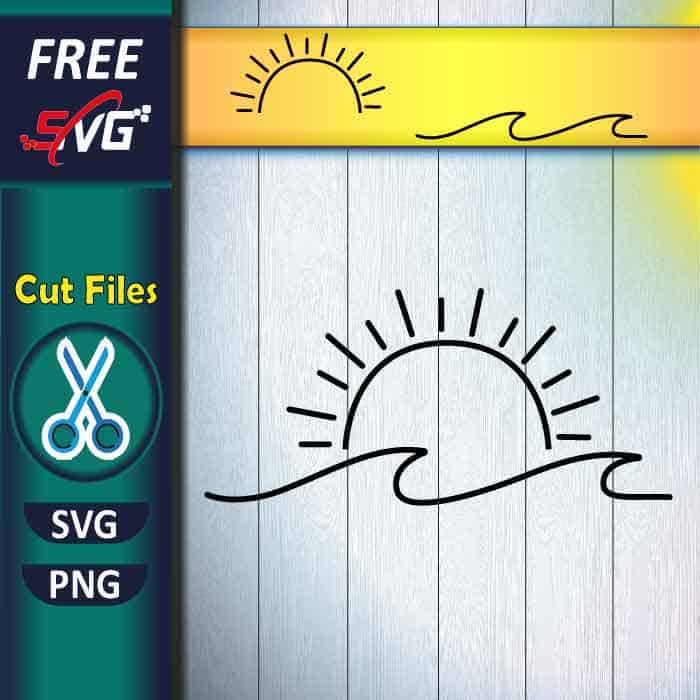 Sun and Wave SVG free, Sunset SVG