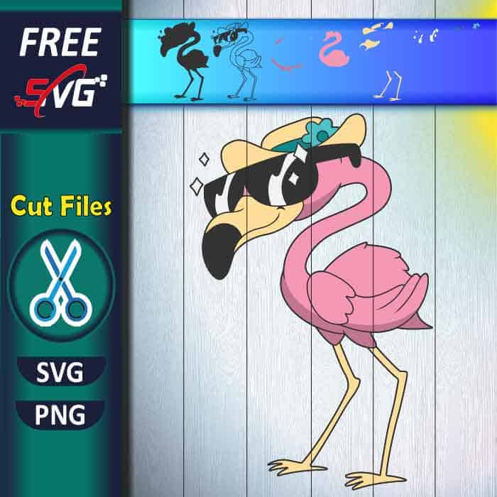 flamingo with sunglasses SVG free, funny flamingo SVG