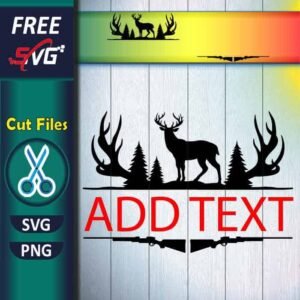 Deer Hunter Monogram SVG free - Deer Antler SVG