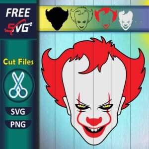 Pennywise SVG free - pennywise face layered SVG for Cricut