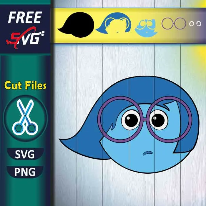 Sadness from Inside Out SVG Free - Pixar Characters