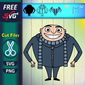 Free Gru Despicable Me SVG PNG for Kids Crafts & Party