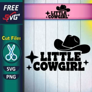 Free Little Cowgirl SVG PNG for Kids T-Shirts and Mugs Western Design