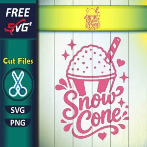 Free Snow Cone SVG PNG for Summer Crafts & T-Shirts Sweet Dessert Design